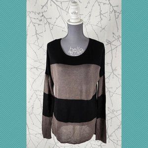 Line Block Stripe Modal Cashmere Blend Tunic Sweater